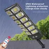 Zonnewandverlichting Street Light Outdoor, LED 100W 8000lm Commercial Parking Lot Licht, 6500k schemering tot Dawn Security Flood Lights Motion Sensor voor Garden, Yard, Villa Area