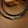 Chains 3mm Width Real Silver Vintage Simple Classical Leather Chain Necklace S925 Weave Neclaces For Man Woman