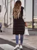 Coletes femininos 2023 inverno longo com capuz algodão colete colete acolchoado jaqueta super casacos moda cardigan atacado