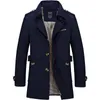 Gabardinas para hombres Primavera y otoño Moda clásica Media longitud Color sólido Cortavientos Casual Chaqueta delgada de alta calidad M5XL 230413