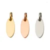 Charms 5PCS/lot Stainless Steel Blank Ellipse Tag Pendants For Jewelry DIY Making Extender Chain Accessories