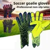 Balls Professional Latex Football Goalkeeper Gloves Thickened Soccer Goalie Accessories Suit For Adults Teenager Kids 231113
