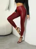 Leggings da donna Pantaloni sexy in ecopelle Pantaloni da donna slim slim a vita alta elastici senza cuciture primaverili