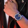 腕時計豪華な本物の自動中空メカニカルメンズウォッチムーンフェーズサファイア361Lステンレススチール腕時計レザースポーツ