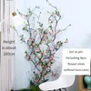 Couronnes de fleurs décoratives 180 cm cerise artificielle Sakura printemps prune fleur de pêche rotin vignes en soie décoration de mariage à la maison couronne en plastique