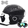 Skidhjälmar Skidutrustning Set Double Layers Anti-dim Big Vision Snowboard Goggle Mask Kvinnor Skidåkning Snöskoter Vinter Varm sporthjälm 231113