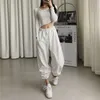 Women's Pants Capris Gray Sweatpants Women Baggy Harem Pants Wide Leg Sweat Pants Oversized Harajuku Joggers Woman High Waisted Black Trousers 230413