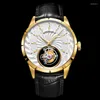 Zegarek Tourbillon Watch Automatyczne mechaniczne szafirowe lustro Mężczyzn Watches prezent 2023 Osobowość Tward Guy Wristwatch