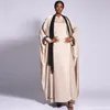 Roupas étnicas Bat Sleeve Abayas para Mulheres Vestido Muçulmano Kimono Khimar Lace Hijab Vestidos Sólidos Kaftan Cetim Eid Abaya Longo Robe Islam