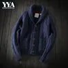 Herrtröjor vinter män ull cardigan raglan ärmar lapel enkelbröst tröja fickor koreansk stil förtjockning casual stick jackor 231113