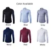 Men's Casual Shirts Solid Color Long Sleeve Blouse Lapel Shirt Top For Men In Various Colors Black White Blue Grey Red Navy