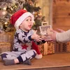 Décorations de Noël Coffrets cadeaux maison en pain d'épice 10 pièces biscuits mignons avec étiquettes et poignée boîte à bonbons homme Kraft