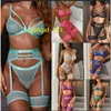 ZZYUP 161 nuovo set di lingerie trasparente 3 pezzi scava fuori alla moda reggiseno slip giarrettiera set di biancheria intima sexy da donna