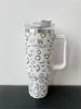 Leopard Print Stanley Tumbler 40oz With logo tumblers With Handle Insulated Tumblers Lids Straw Stainless Steel Coffee Termos Cups