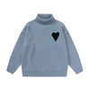 AM I Paris Amis Pull Col Roulé Col Haut Tricot Pull À Capuche Hiver Sweat À Capuche Amisweater Big Coeur Love Jacquard Heart Pull Sweatshirt Amiparis ERDC