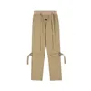 Men's Pants Casual Trousers Wholesale Drawstring Ribbon Straight Leg Trendy High Street Cargo