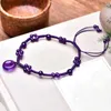 Anklets Dropshipping Purple Crystal Anklets Beads with Safety Buck Anklets Women Women Help Hand Hand Made Made A STALLE GODELRY JOLLEWRY Q231113