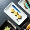 プレート日本の串焼き長方形のセラミック寿司グリルグリル翼ポットサイドディッシュ