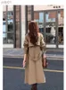 Rów damskich Coats Autumn Streetwear Lose brązowy płaszcz Masowe koreańskie eleganckie czarne kobiety kurtka wiatrówka kategoria podwójna piersi Chicl231113