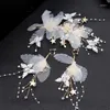 Grampos de cabelo 1 conjunto vermelho flor borboleta acessórios nupciais clipe hairpin tiara jóias de casamento