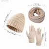 Chapeaux et foulards Ensembles d'hiver décontracté solide chapeau écharpe Gs ensemble pour femmes hommes Cs hiver chaud doux tricoté chapeau Bonnet écharpes Gs accessoire extérieur L231113