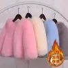 女の子の冬のジャケット子供のファッション服ベビーフェイクファートップウールキッズ231113