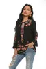 Camicette da donna Camicia ricamata Eaeovni Donna Cotone Boho Camicie messicane a maniche lunghe Estate Taglie forti Per