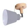 Wall Lamp 3X Nordic Wooden Bedside Sconce Light With Zip Switch Freely Rotatable(Grey)