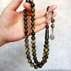 Strand hög kvalitet islamisk halsband mala smycken gfit 45 misbaha bön tasbih rosary pärlor muslimska sibha tesbih