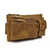 Waist Bags MAHEU Crazy Horse Men Bag Real Leather Chest Outdoor Casual Full Grain Porable Gym Messenger Brown