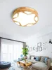 Plafondlampen Japanse minimalistische log lamp Kleuterschool Kinderkamer Star Ronde Creative Slaapkamer Wood