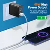 GaN 65W chargeur rapide USB C chargeur PD Charge rapide pour iPad Xiaomi Samsung iPhone chargeur de téléphone portable QC3.0 adaptateur de chargeur mural