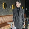 Damen Zweiteilige Hosen Hochwertige Faser Damen Grauer Blazer Damen Business Anzüge Hose Und Jacken Sets Büroarbeitsuniform Hosenanzüge