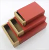 Geschenkomschakeling 15 stks/lot Kraft Cardboard Paper Box Rood/zwart/bruine ladestijl Schuifverpakking voor feestopslagboxen