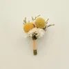 Boutonnière de mariage pour hommes, fleurs décoratives, Corsage de marié, poignet de demoiselle d'honneur, pour fête, vente en gros