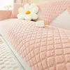 Coprisedie Cuscino per divano in peluche nordico Copridivano addensato scozzese rosa per la casa Tappetino decorativo per coperta in asciugamano morbido lavabile antiscivolo