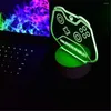 Veilleuses Étiquette de joueur personnalisée Contrôleur Xbox Lumière LED Gravure au laser personnalisée Nom Lampe RVB pour décorations de salle de jeu 19 polices