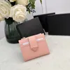 Short Wallet Designer Card Holder Purse Woman Mens Wallets Coin Purses Zipper Pouch Genuine Cowhide Leather Clutch Bags Triangle