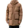 Herren-Daunenparkas, warme Daunenjacke für Herren, Winter, winddicht, verdickte Parkas, lange Kapuze, weiße Entendaunenmäntel, Pufferjacke 231113