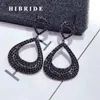 Dangle Oorbellen Mode Schoonheid Zwarte Kubieke Zirkoon Lange Drop Voor Vrouwen Birdal Accessoires Boucle D' Oreille Sieraden E-936