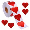 500pcs Roll 1inch Red Color Heart Shape Adhesive Stickers Bag Box Baking Shop Label Envelope Office Christmas Festival Valentine's Day Supplies