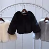 女の子の冬のジャケット子供のファッション服ベビーフェイクファートップウールキッズ231113