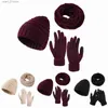 Chapeaux et foulards Ensembles d'hiver décontracté solide chapeau écharpe Gs ensemble pour femmes hommes Cs hiver chaud doux tricoté chapeau Bonnet écharpes Gs accessoire extérieur L231113