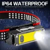 Head lamps Induction Headlamp COB LED Head Lamp Portable Waterproof Flashlight USB Rechargeable Head Torch 6 Lighting Modes 18650 HeadLight P230411