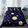 Yatak takımları 3 adet karikatür 3d set gezegen nevresim ile yastık kılıfı çocukları yorgan ev tekstil kral yatak odası dekor