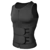 Waist Support Men Neoprene Sauna Zip Trainer Vest Body Shaper With Two Belt Weight Loss Fat Burner Workout Sports Safety