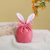 Gift Wrap 7 Colors Easter Ears Velvet Tie Up Wedding Cute Decoration Creative Color Block Suger Boxes Candy Bags