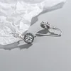 Dingle örhängen solid 925 silver sterling vs2 obsidian diamant örhänge för kvinnor mode aros mujer oreja bizuteria svarta anels