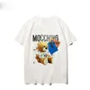 Mochino Men T-shirtontwerper T shirts 100%katoen hoogwaardige tee Men Damesontwerper T-shirt beer bedrukte mode mman korte mouw us size s-xxl