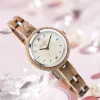 Relógio de madeira feminino marca de luxo cz relógio de pulso de quartzo moda senhoras pulseira relógios de madeira feminino relogio feminino